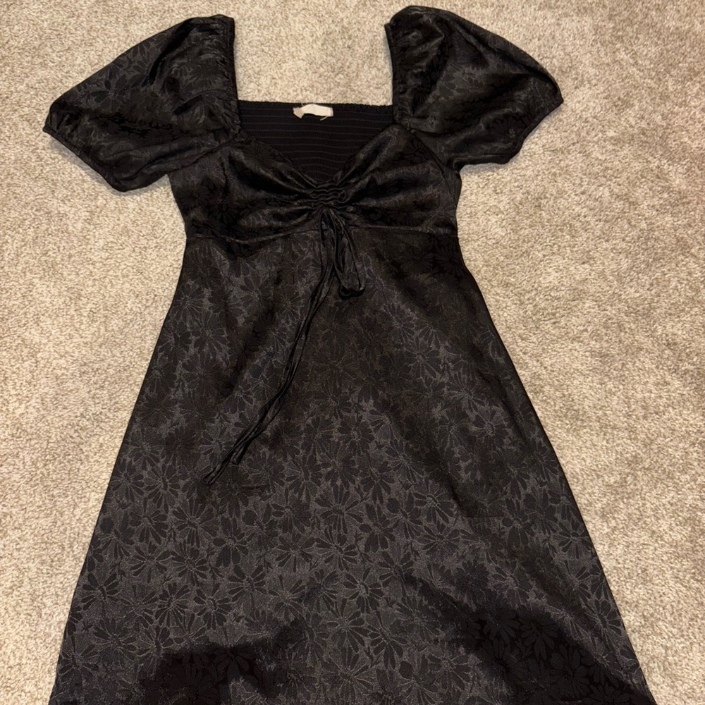 Altar'd State Black Ruched Midi Sundress